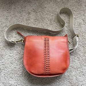 Madewell The Transport Saddle Bag Whipstitch Edition with Fabric Strap